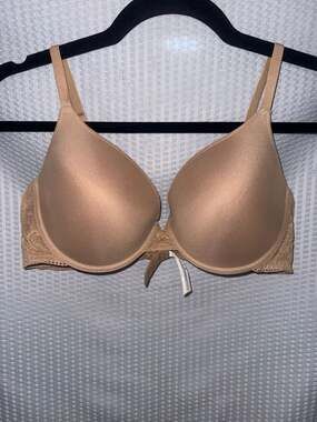 Natori Private Luxuries Lace Trim Underwire Bra Nude 36D